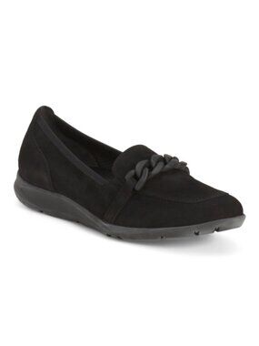 GABOR Suede Low Heel Chain Loafers